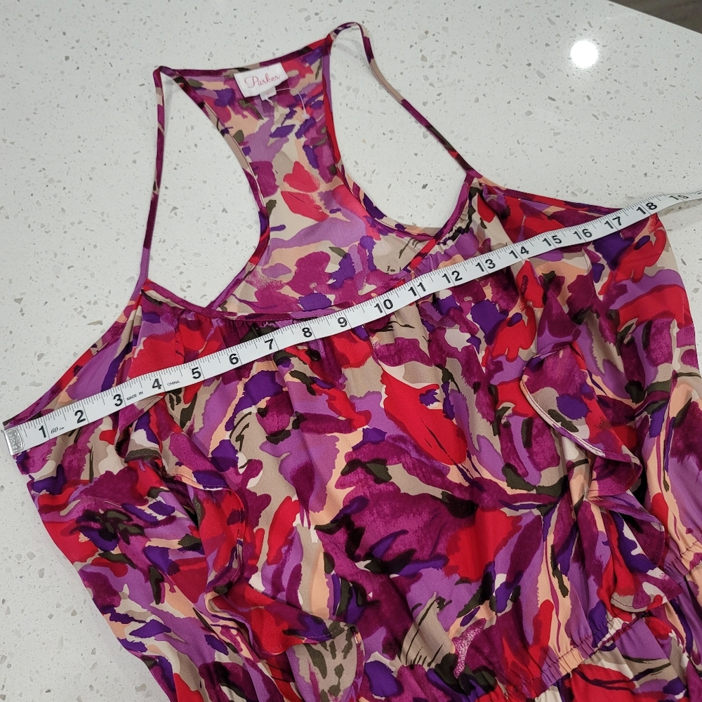 Parker silk ruffle watercolor floral mini dress - Picture 12 of 14